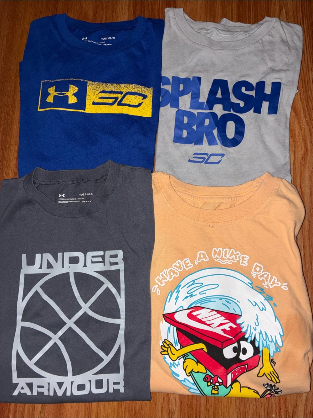 Boys Large Under Armour & Nike T-Shirts Lot